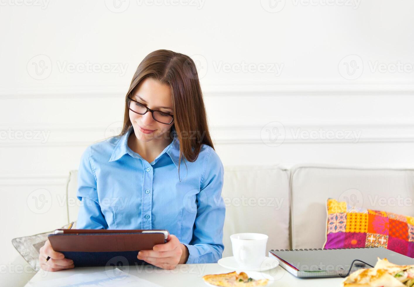 Student teen girl studying photo
