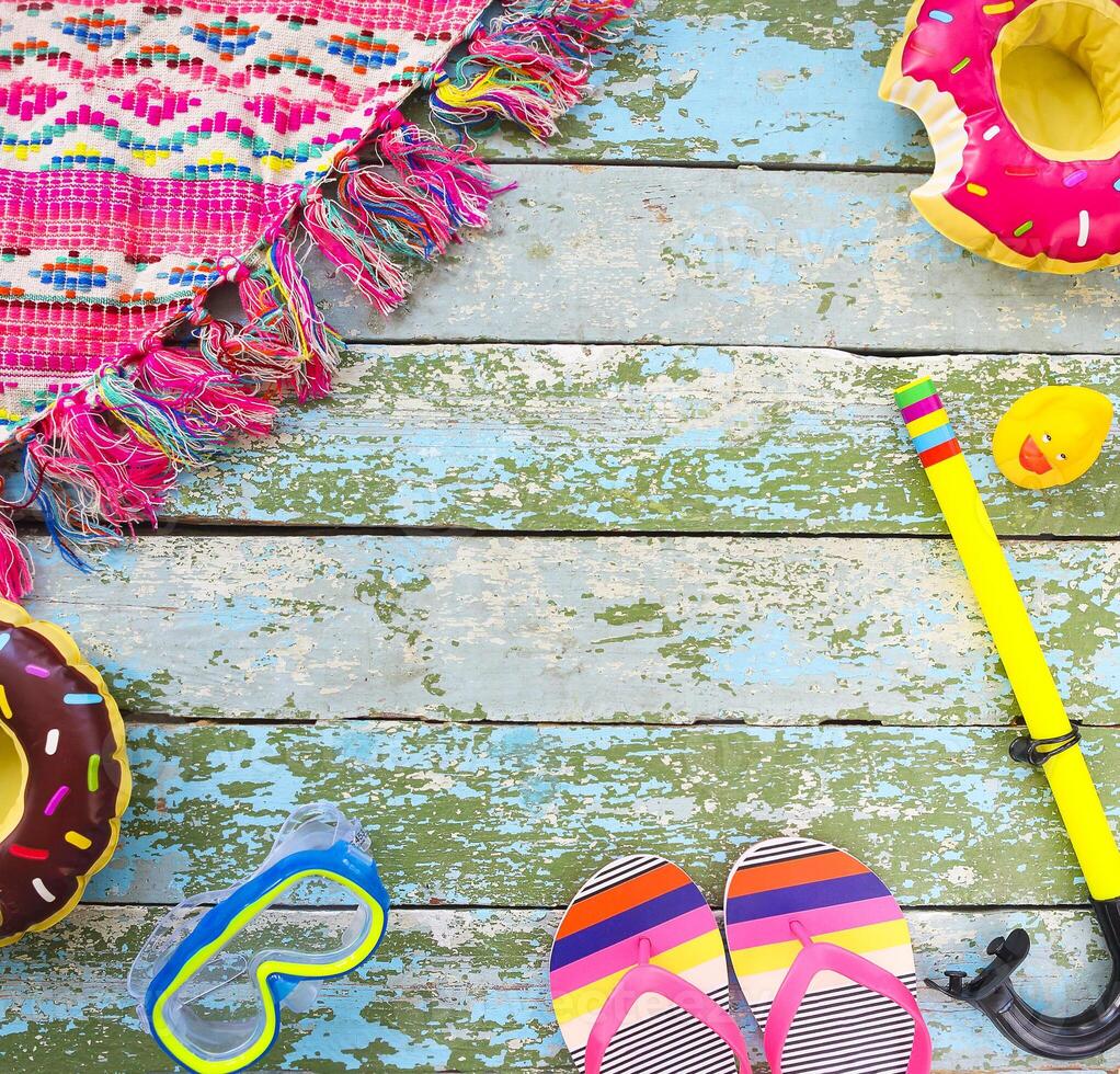 Sea vacation accessories. Travel concept photo