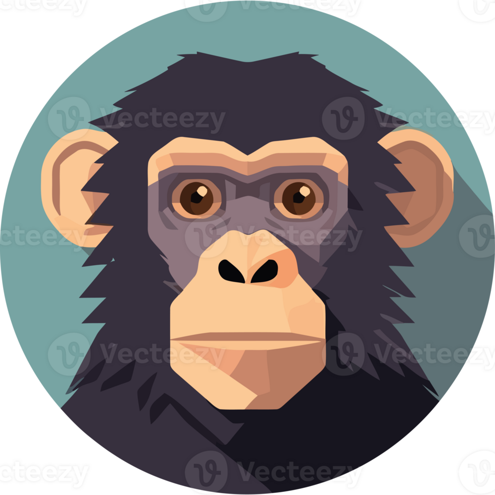 A chimpanzee in a flat design png