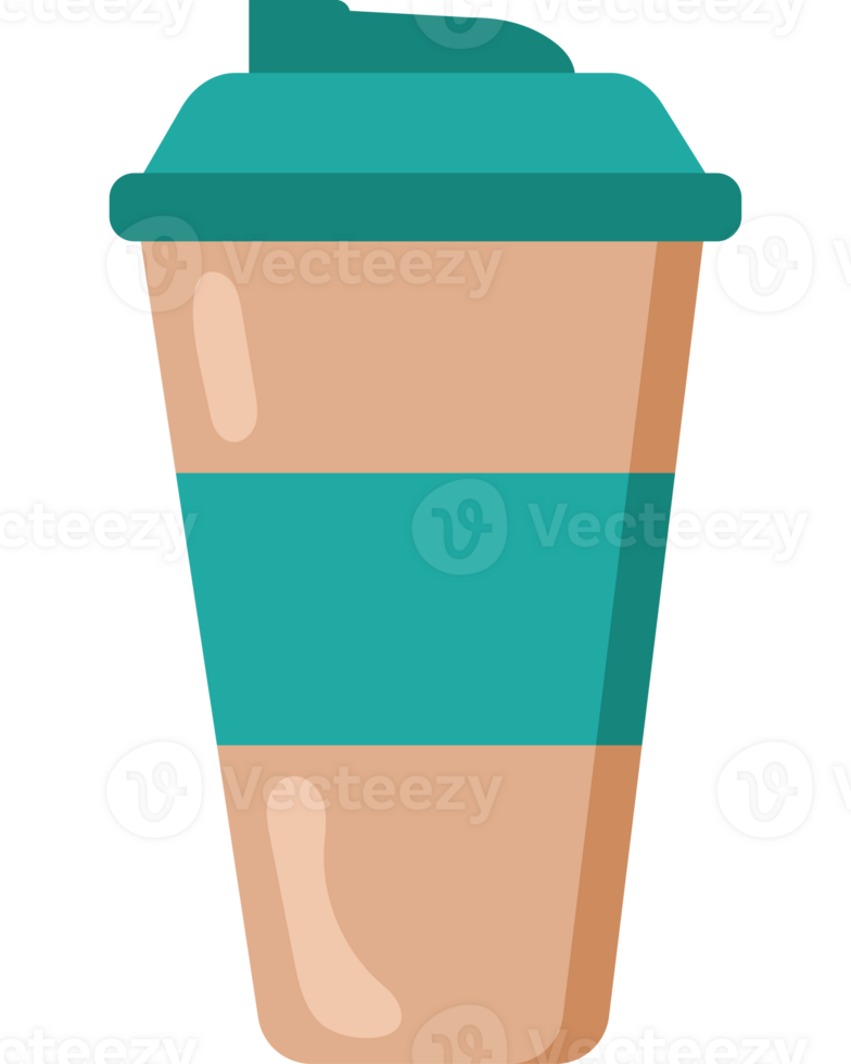 A coffee cup with a lid and a straw png