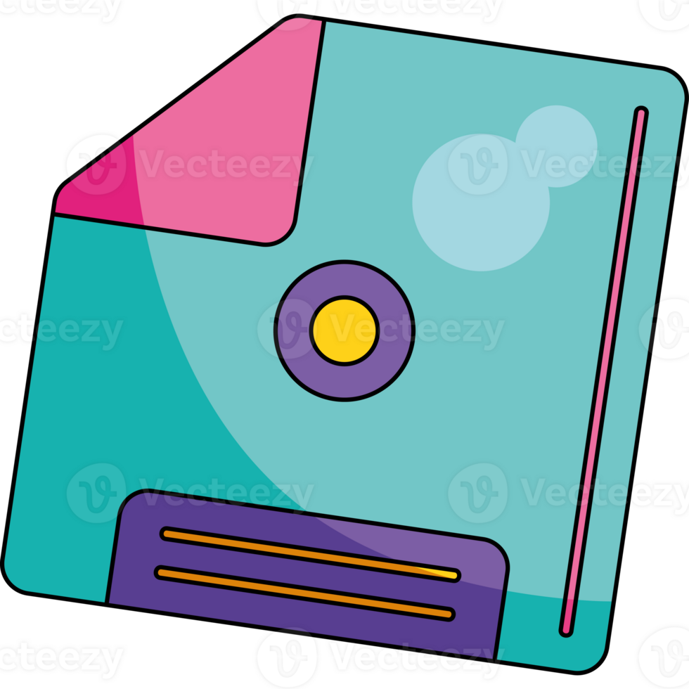 A colorful folder with a pink and blue cover png