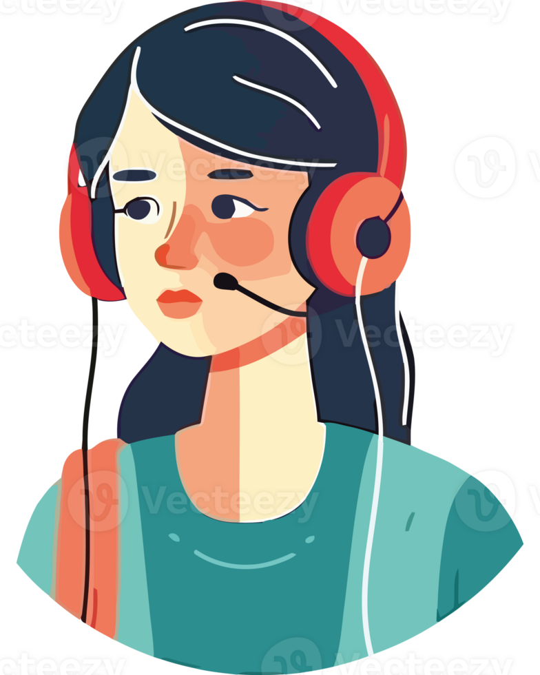 Call center agent illustration png