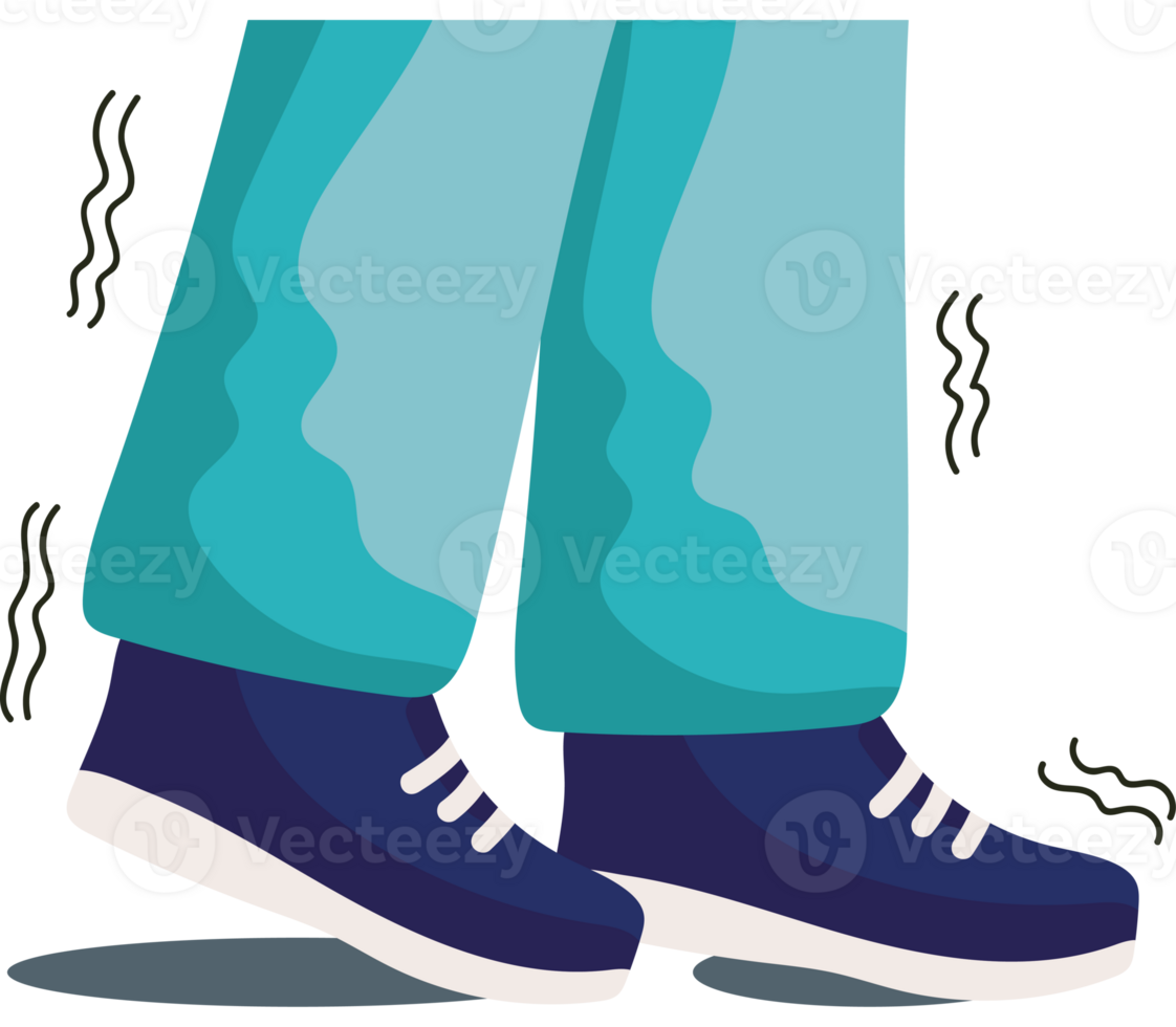 A cartoon illustration of a person wearing blue shoes png