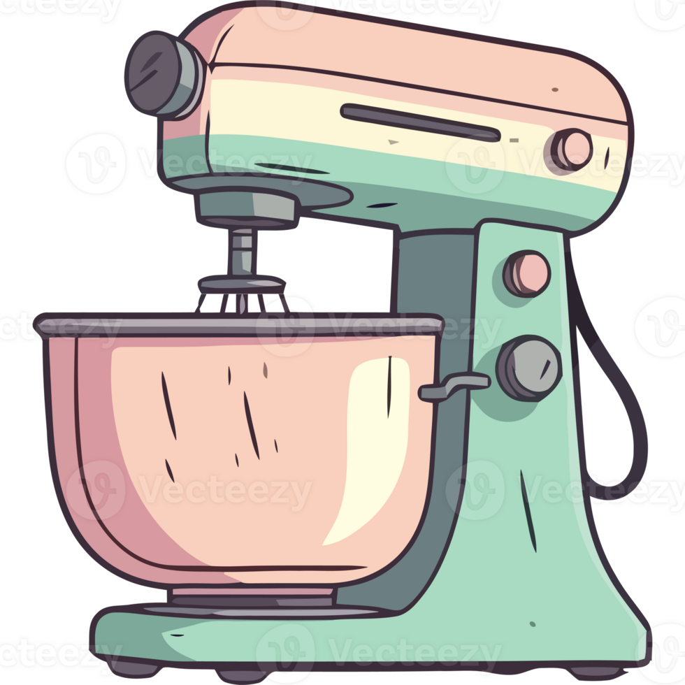 A cartoon mixer with a bowl in it png