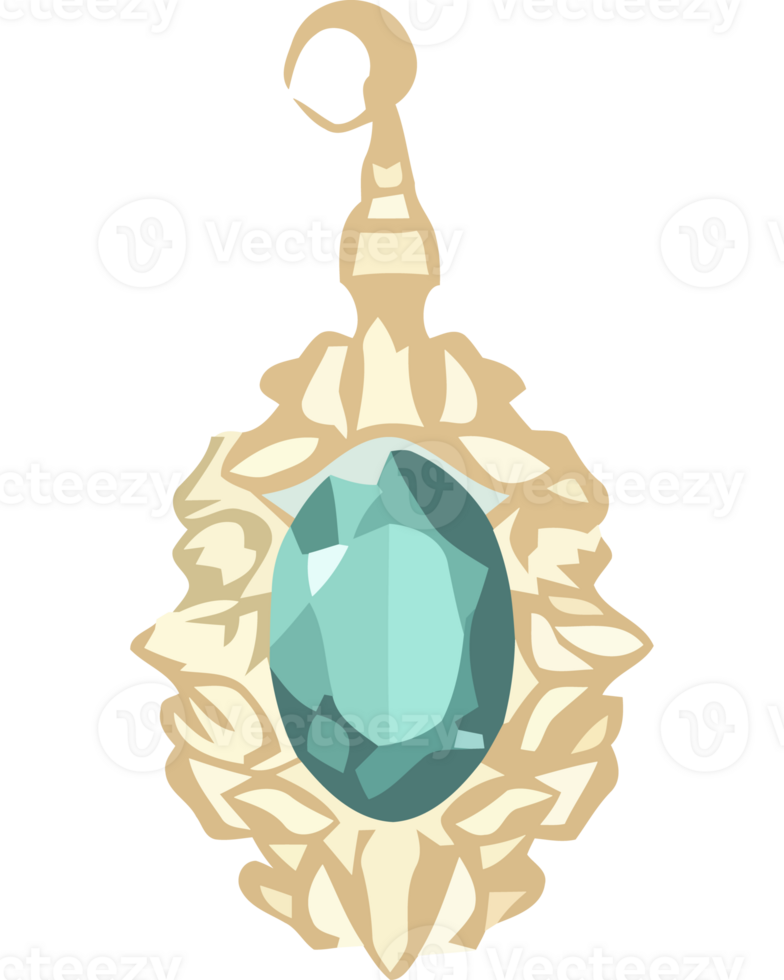 A pendant with a blue stone in the center png