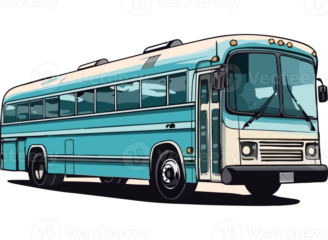 A blue bus is shown in this illustration png