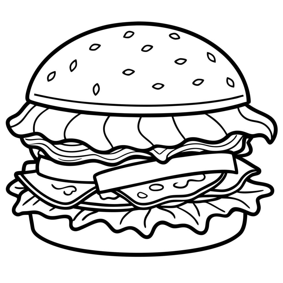 A close-up shot of a juicy and mouthwatering beef burger layered with crisp lettuce. melted cheddar vector