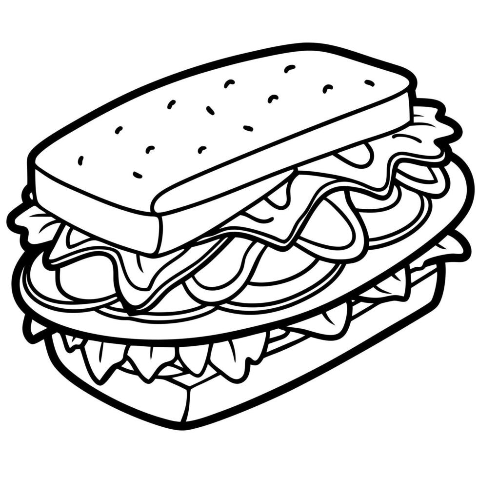 Delicious Sandwich with Bacon. Tomato and Lettuce vector