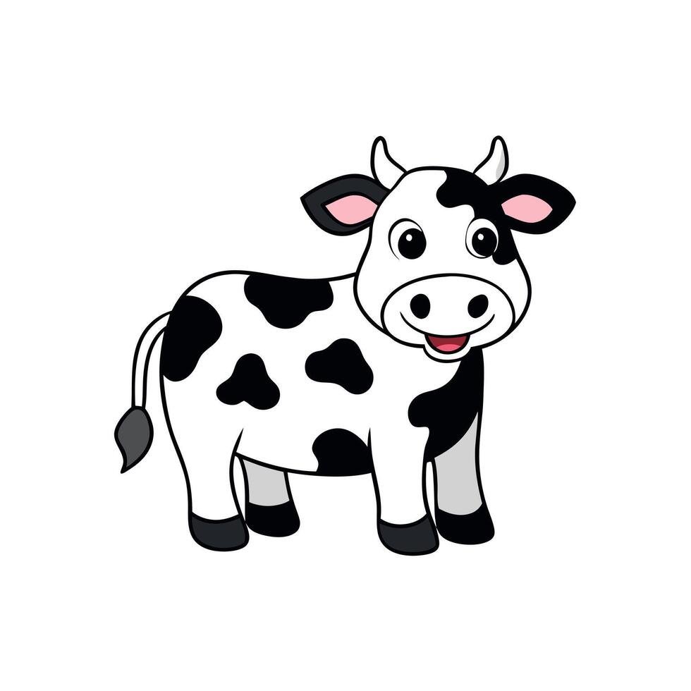 Black cow print pattern vector
