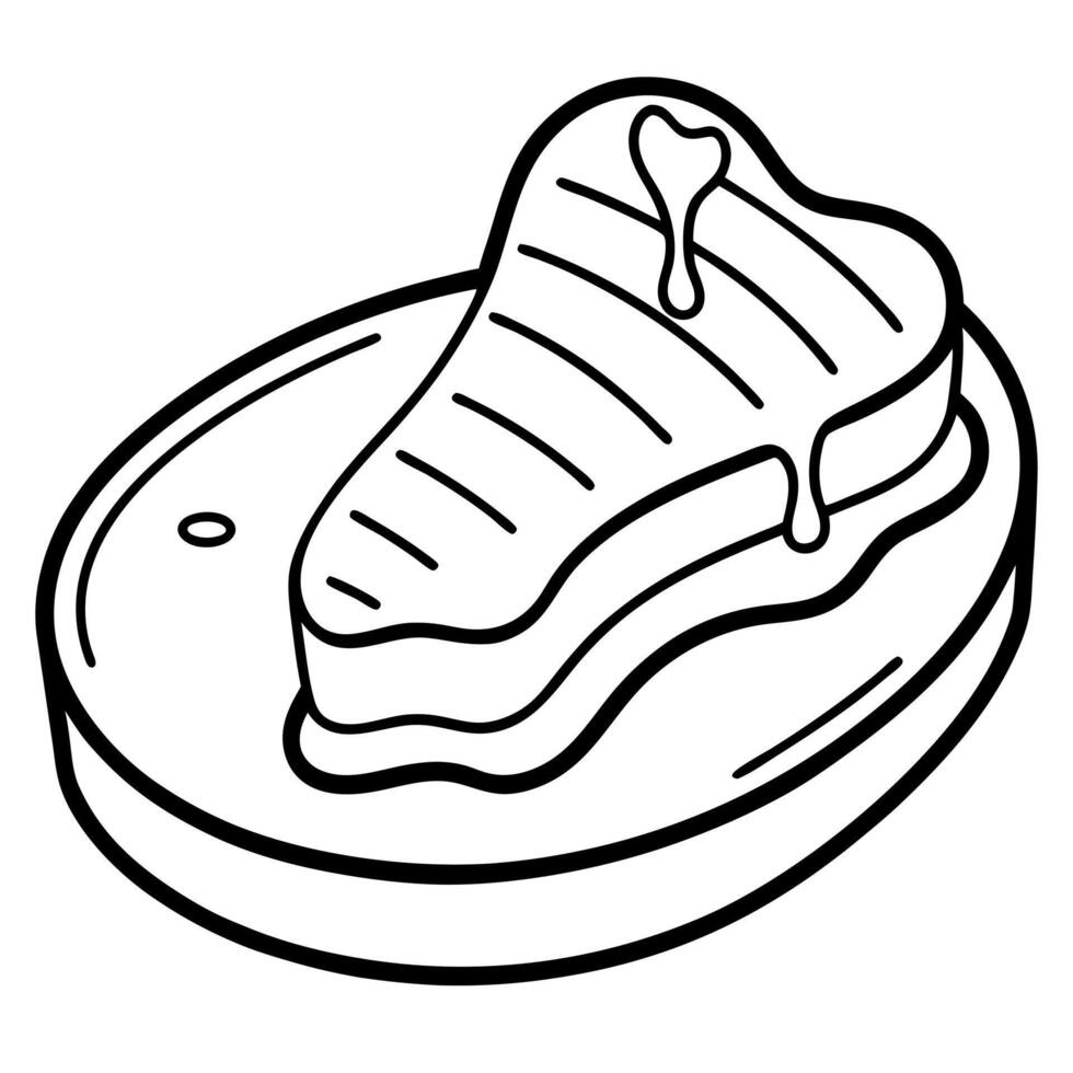 Rib eye steak with sauce vector