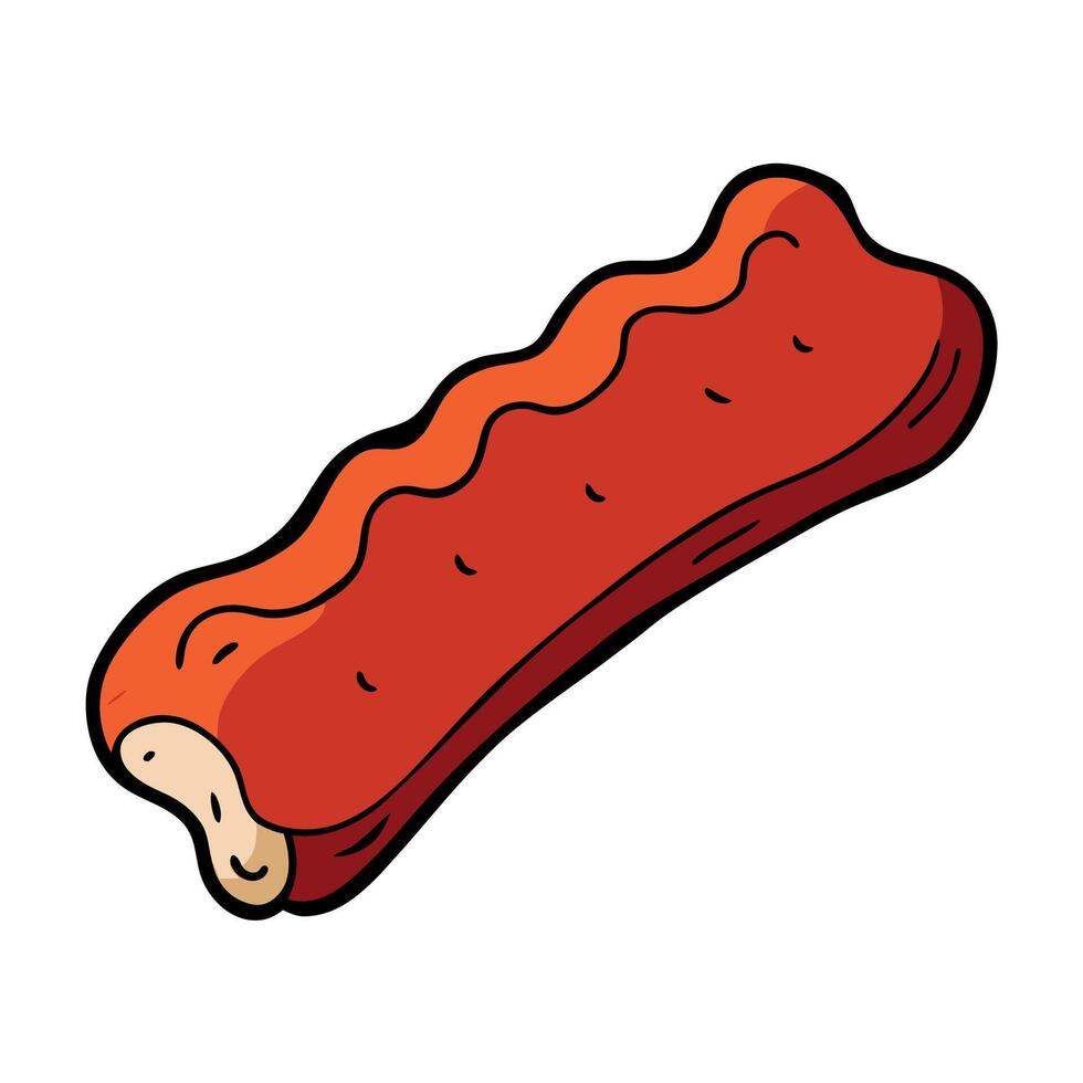 Juicy grilled spare ribs vector