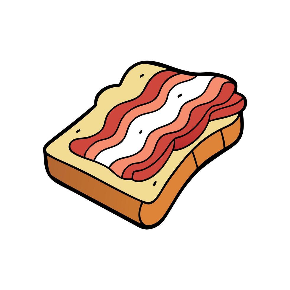 Bacon and herb breakfast toast vector