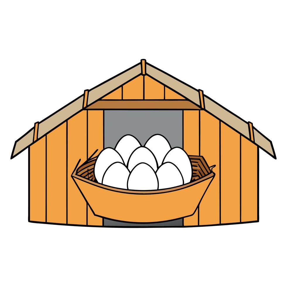 Eggs from a nest in a barn vector