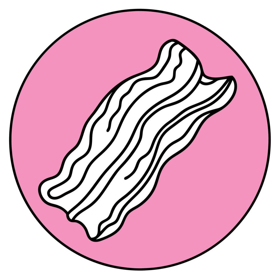 Close-up of bacon on a pink surface vector