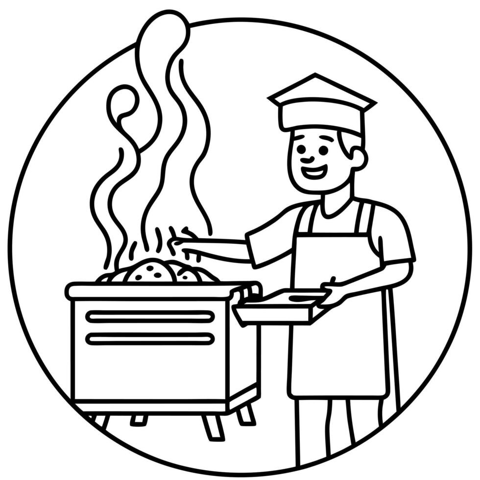 Bacon Cooking on Grill in Oven vector