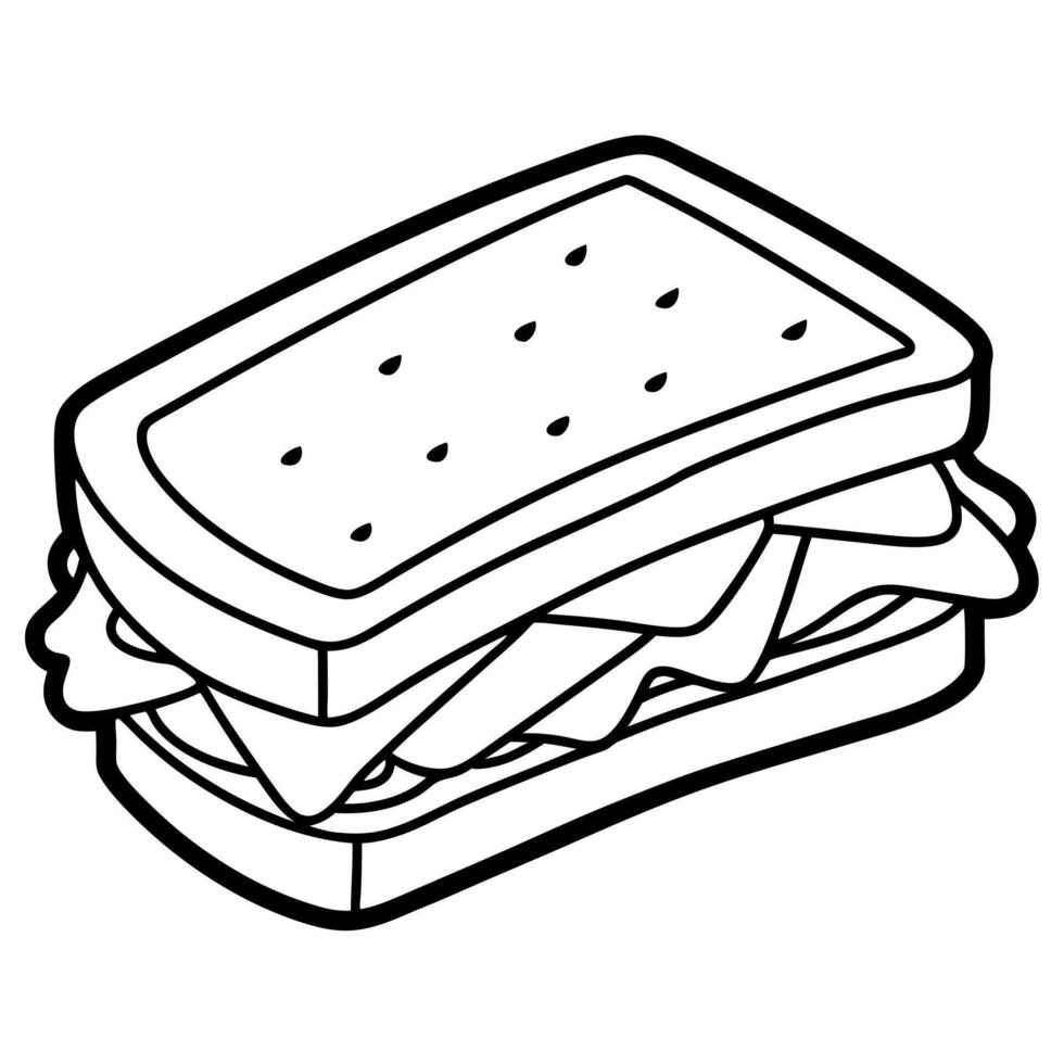 Grilled cheese sandwich on isolated white background vector