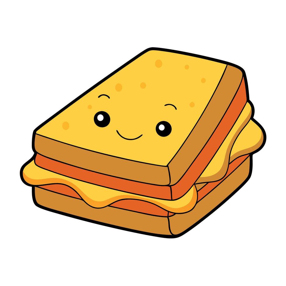 Grilled cheese sandwich Isolated on white background vector