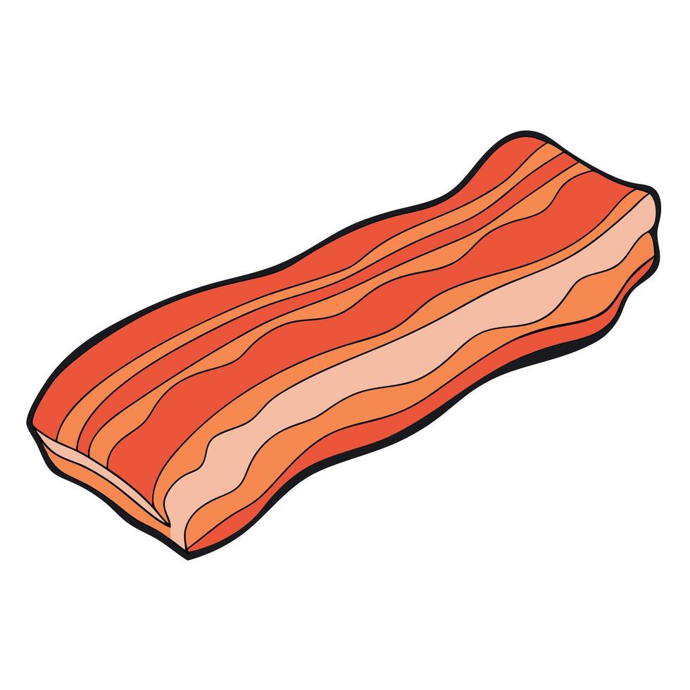 A row of hanging raw meat in a butcher shop vector