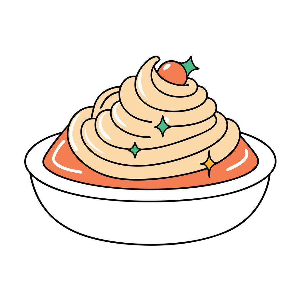 Delicious Spaghetti with Creamy Sauce and Toppings vector