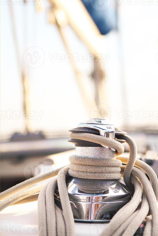 Sailboat detailed parts. Yachting concept photo