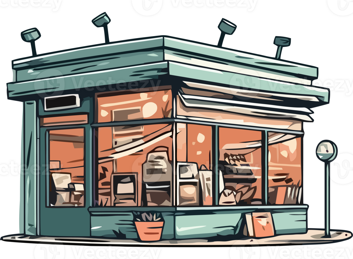 A cartoon illustration of a store front png