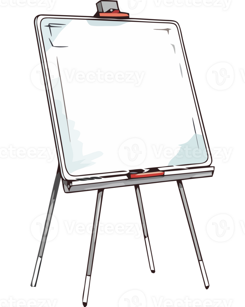 An easel with a white board on it png