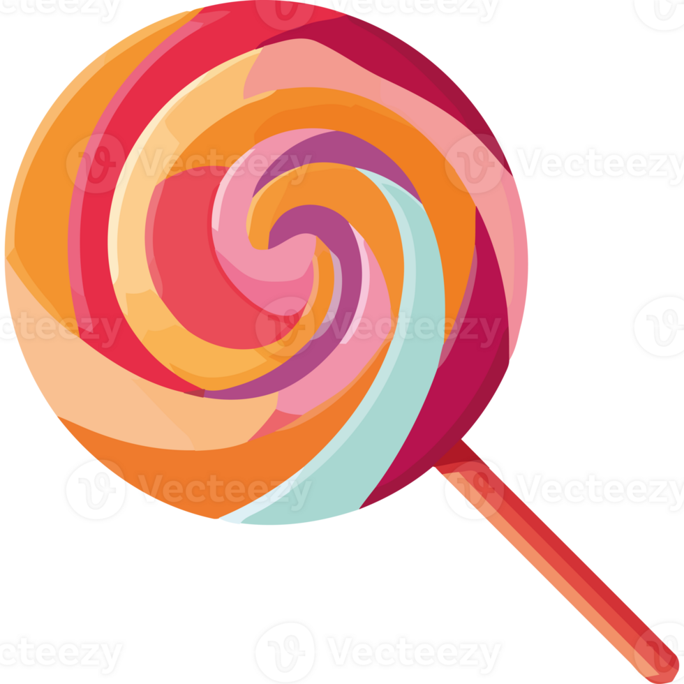 A colorful lollipop on a stick png
