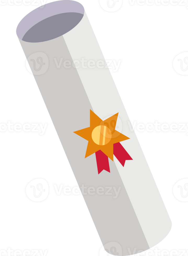 A diploma with a star on it png