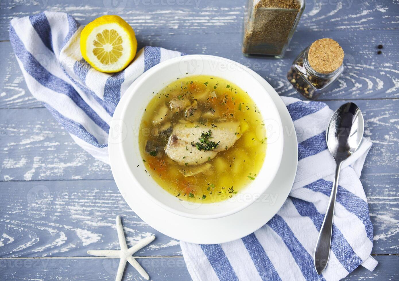 Fish soup with potato photo