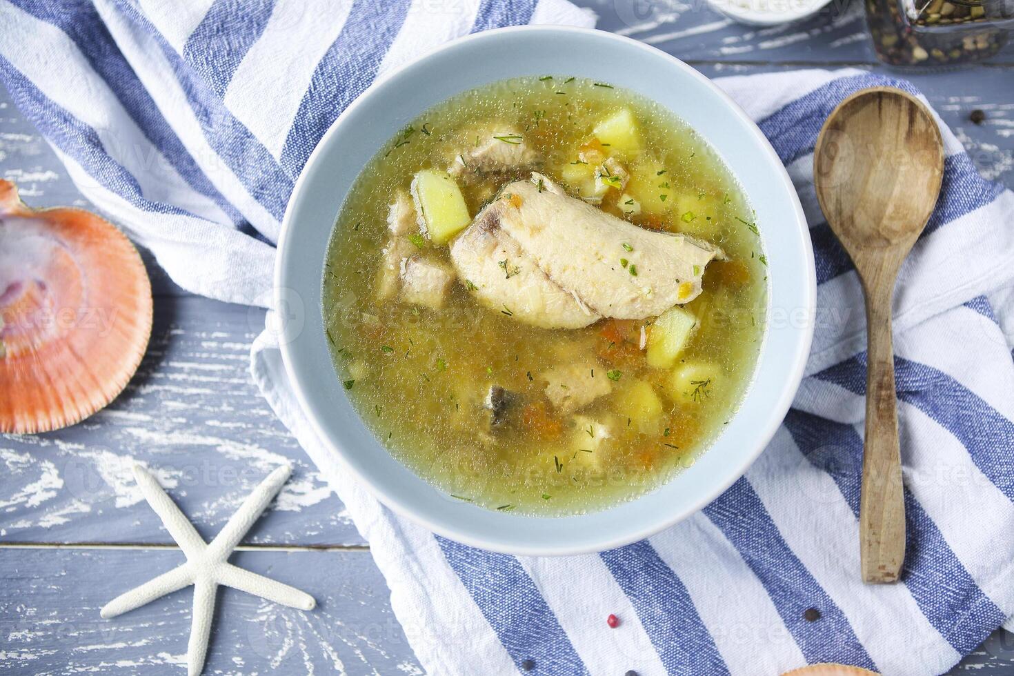 Fish soup with potato photo