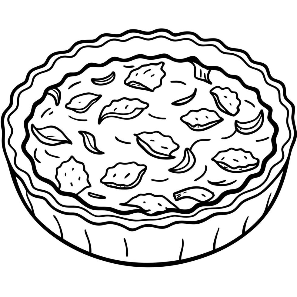 Freshly Baked Bacon and Chive Quiche vector