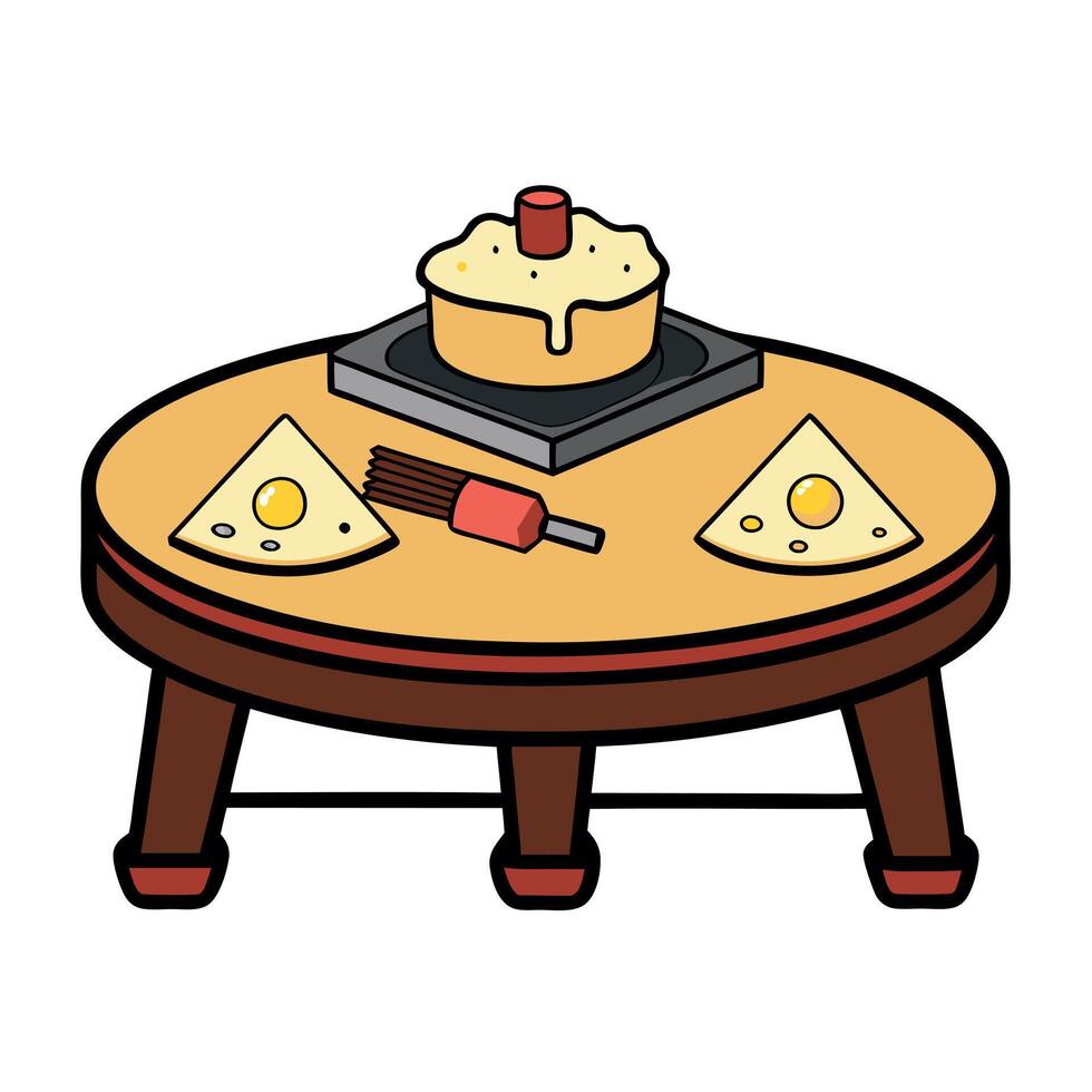 Delicious Raclette Cheese Meal on Rustic Table vector