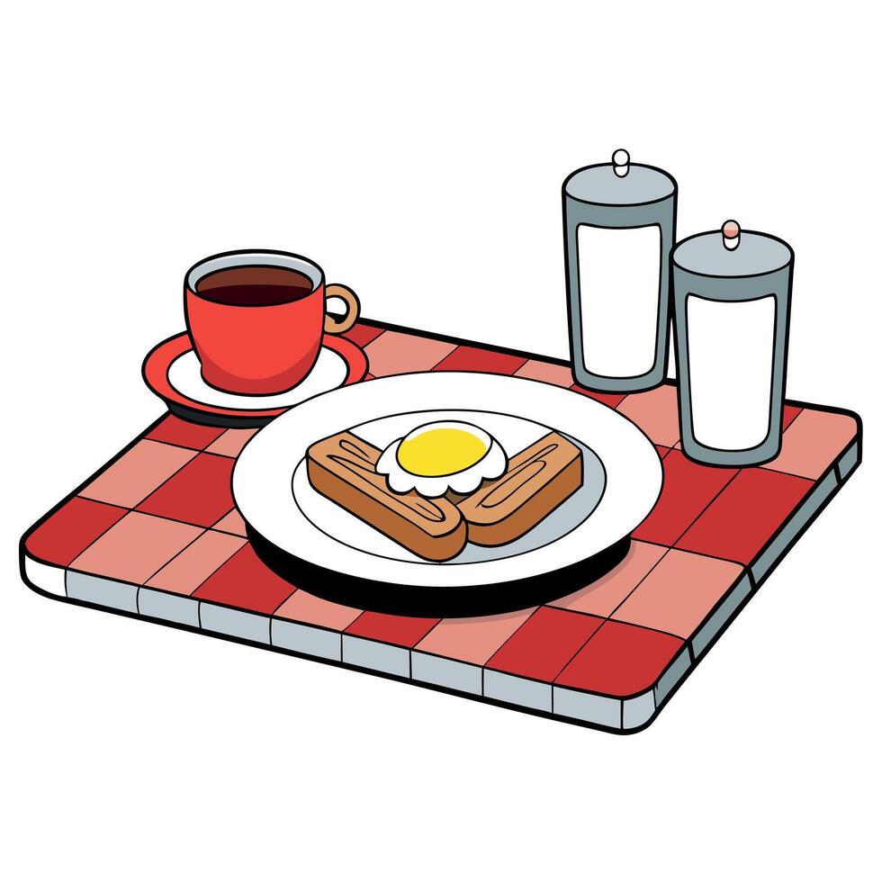 English breakfast on a counter in a cafe restaurant vector