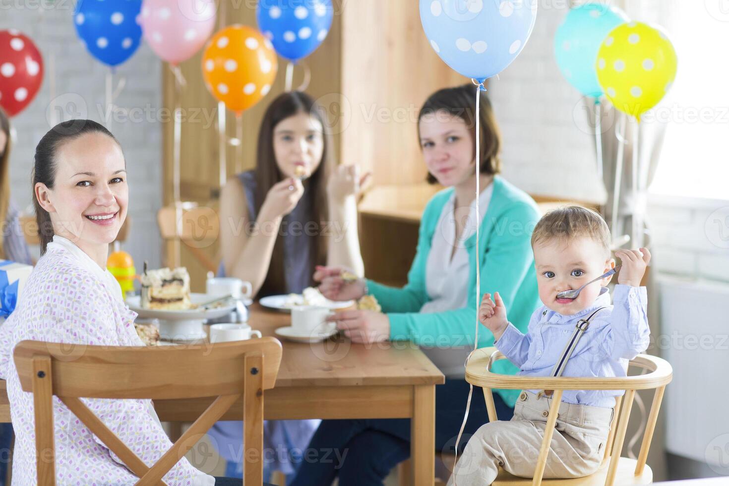 Birthday party for little baby boy photo