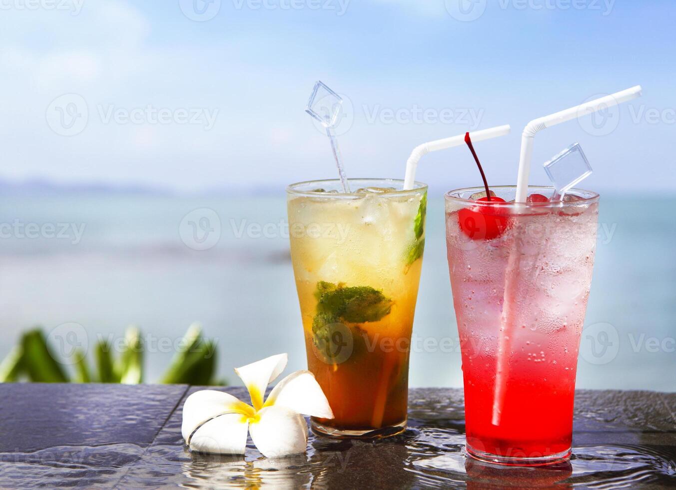 Two cocktails on the pool photo
