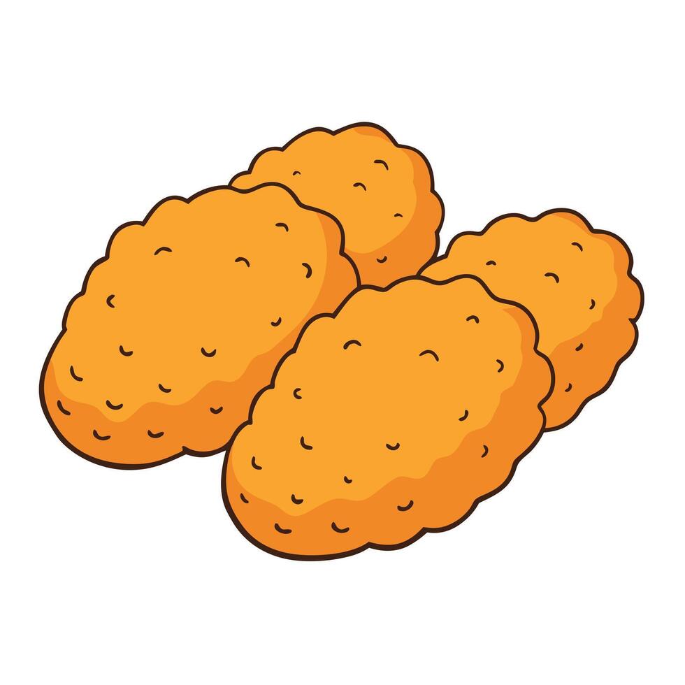 Homemade breaded croquettes isolated on white vector