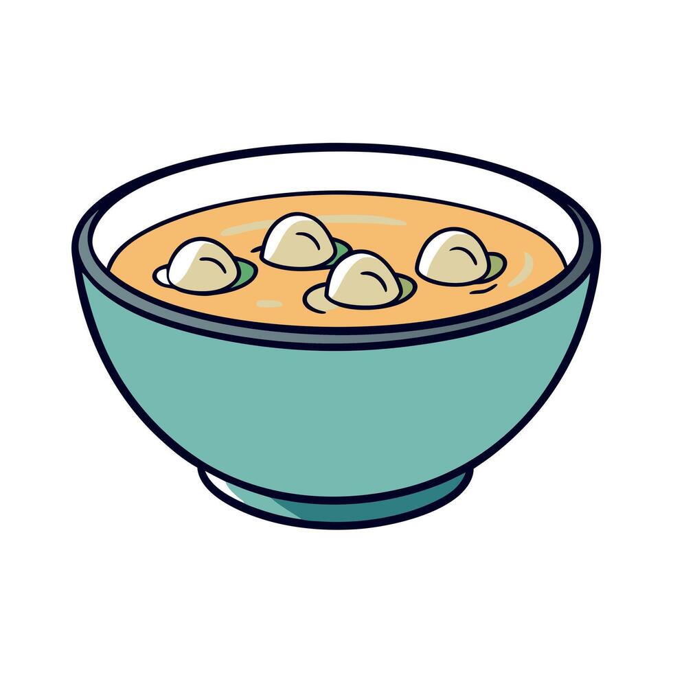 Clam Chowder Soup In Bowl. Isolated On Background vector