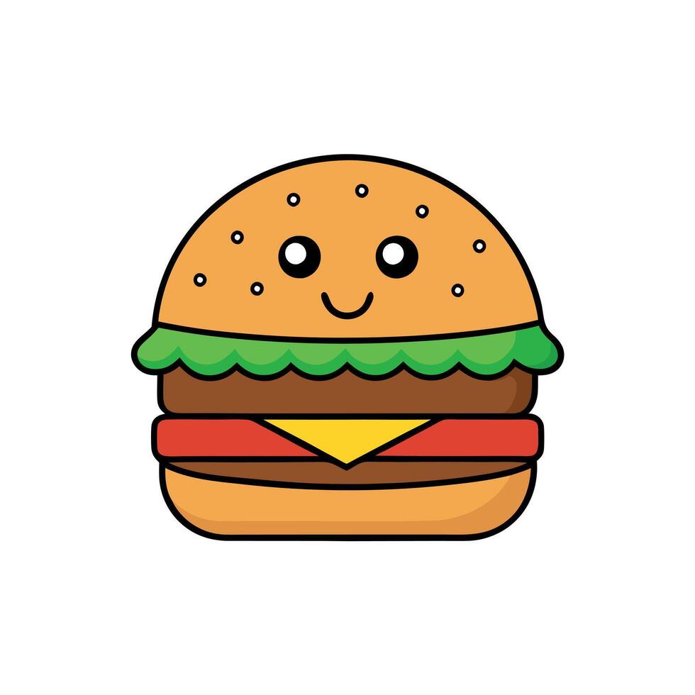 Hamburger cartoon icon vector