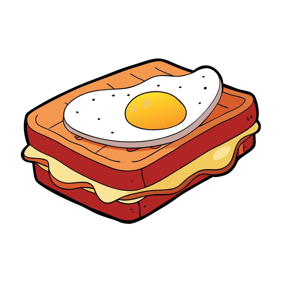 Bacon and egg sandwich vector