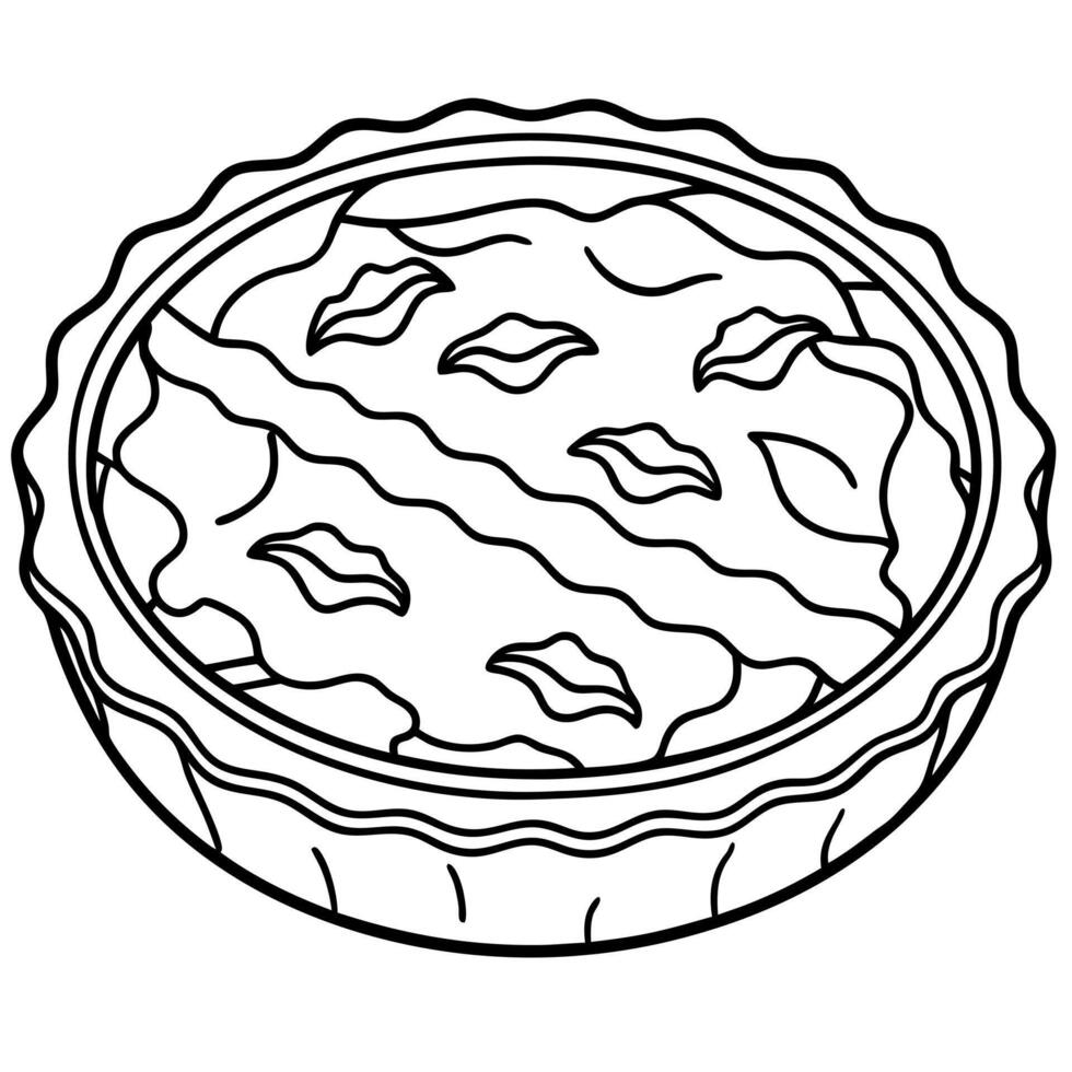 French quiche Lorraine with bacon and cheese. vector