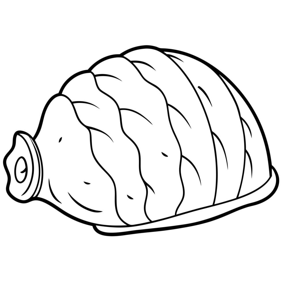 Baked ham isolated on on white background vector