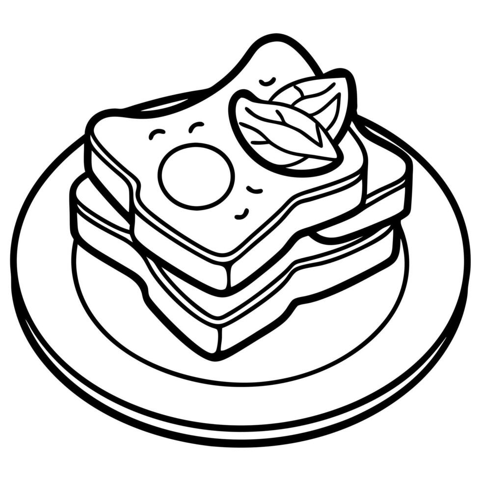 Homemade french toast with egg benedict. vector