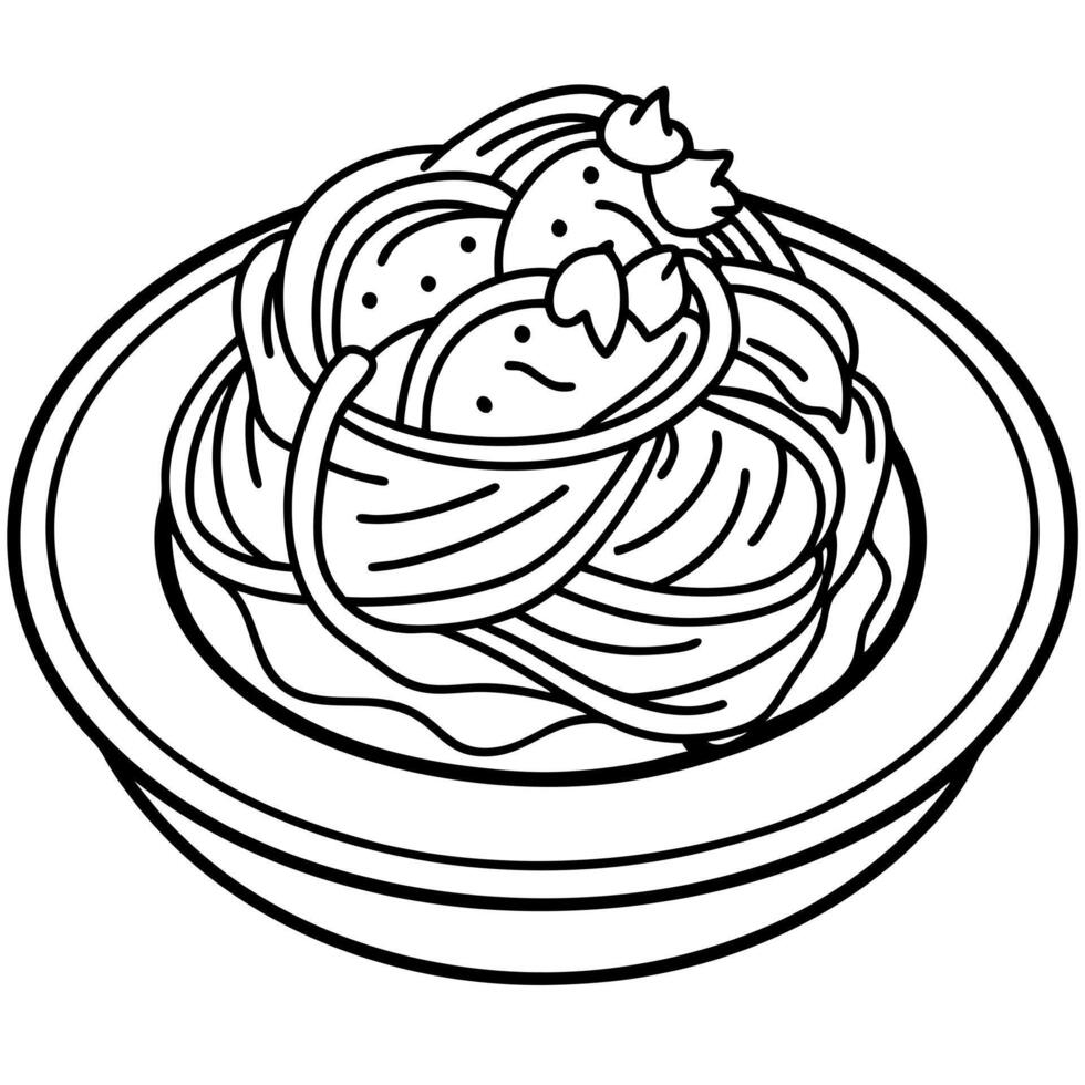 Delicious and creamy spaghetti carbonara. vector