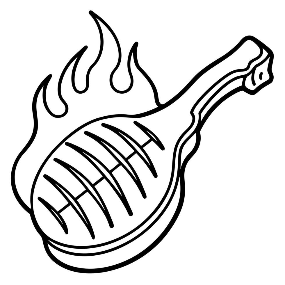 Grilled Tomahawk Steak vector
