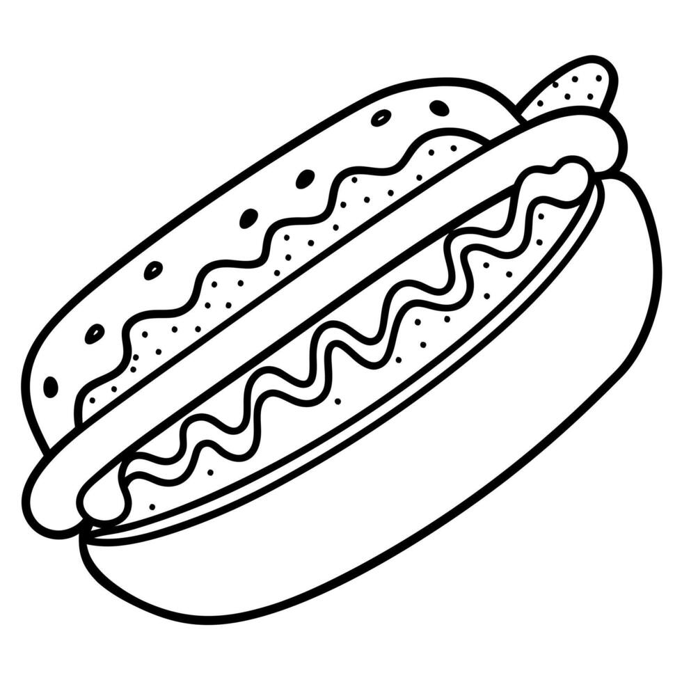 A hot dog with many toppings on it vector