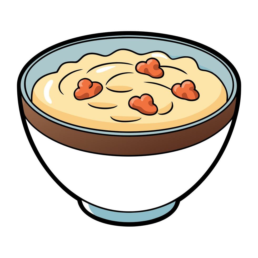 Creamy Cauliflower Clam Chowder with Bacon vector