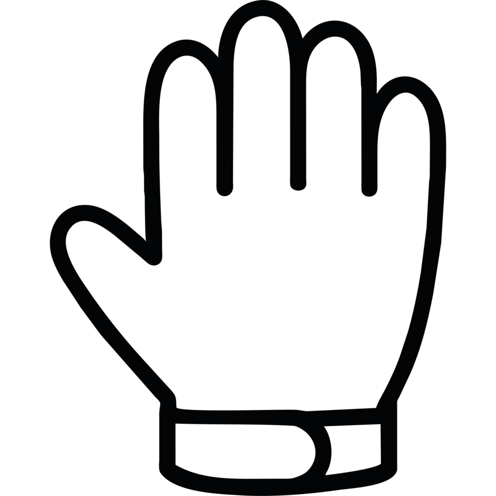 A black glove with a white outline png