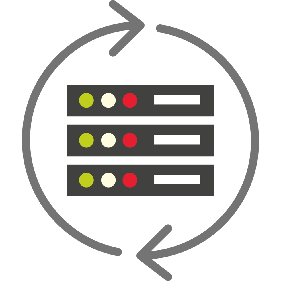 A server with three different colored arrows png
