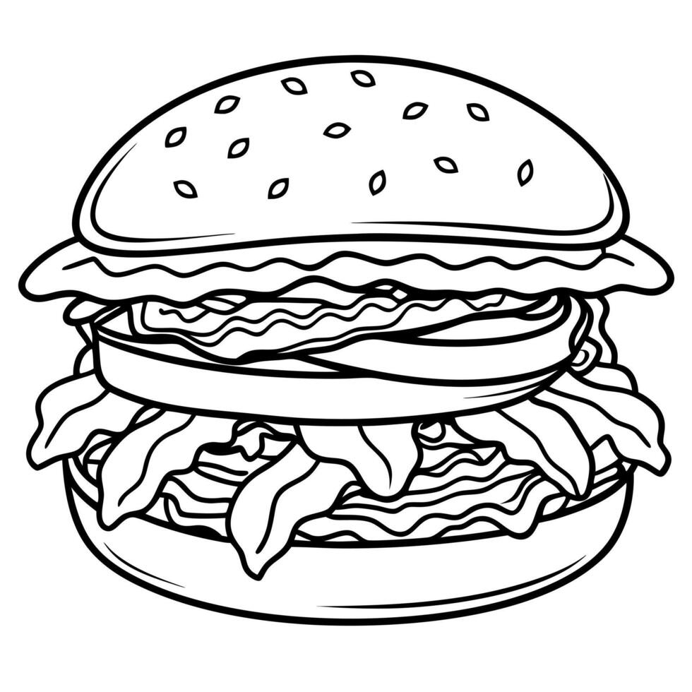 Bourbon bacon burger with crispy onions vector