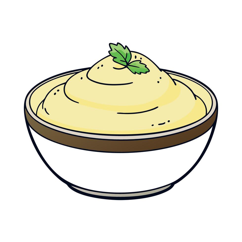 Creamy mashed potatoes with fresh herbs vector